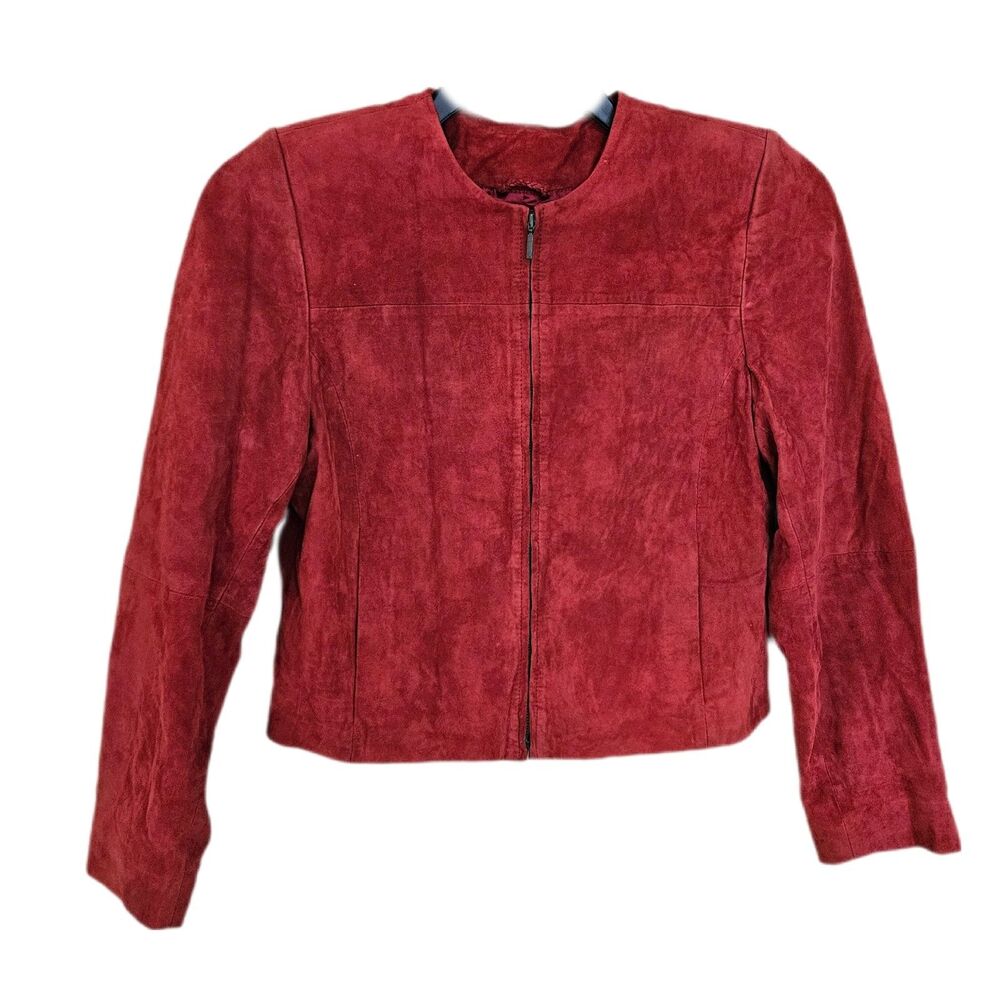 90s y2k indie sleaze grunge red suede jacket